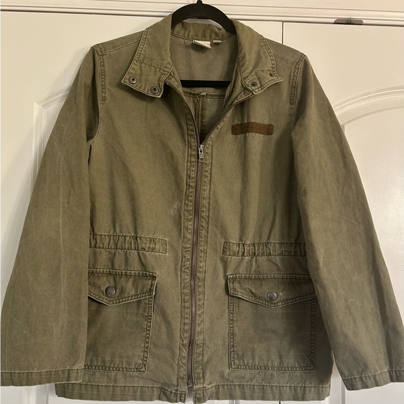 bp Jackets & Blazers - BP Army Utility Jacket Full Zip Long Sleeve Pockets  Cotton Olive Green Size M